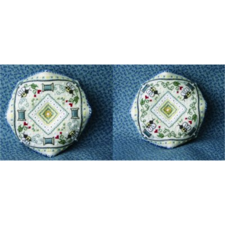 The Bee Cottage | I'd Rather BEE Stitching Biscornu